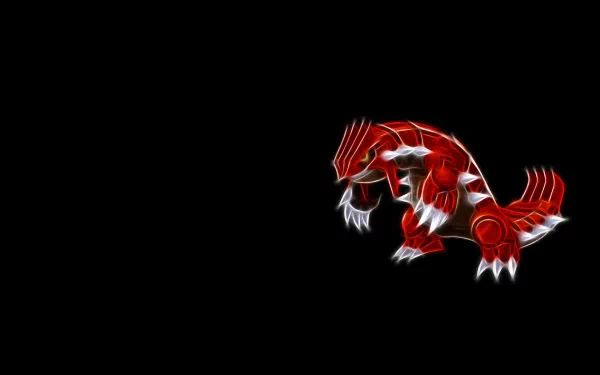 HD PC wallpaper featuring Groudon, the legendary fire Pokémon from the Pokémon anime, set against a black background.