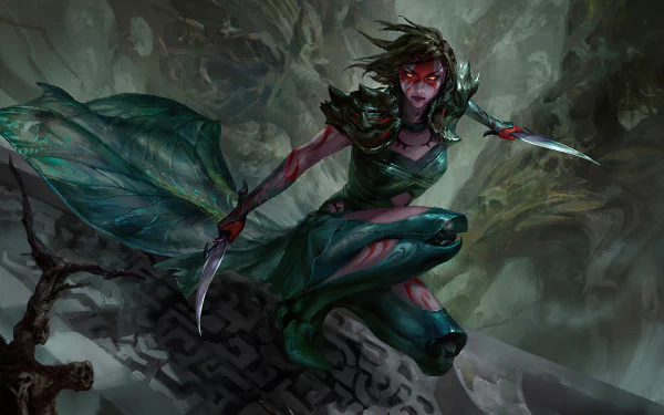 dagger fantasy woman warrior HD Desktop Wallpaper | Background Image