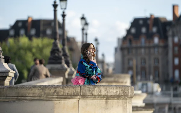 Lily Collins TV Show Emily in Paris HD Desktop Wallpaper | Background Image