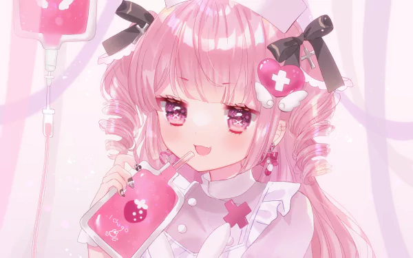 pink hair nurse Anime girl anime girl HD Desktop Wallpaper | Background Image