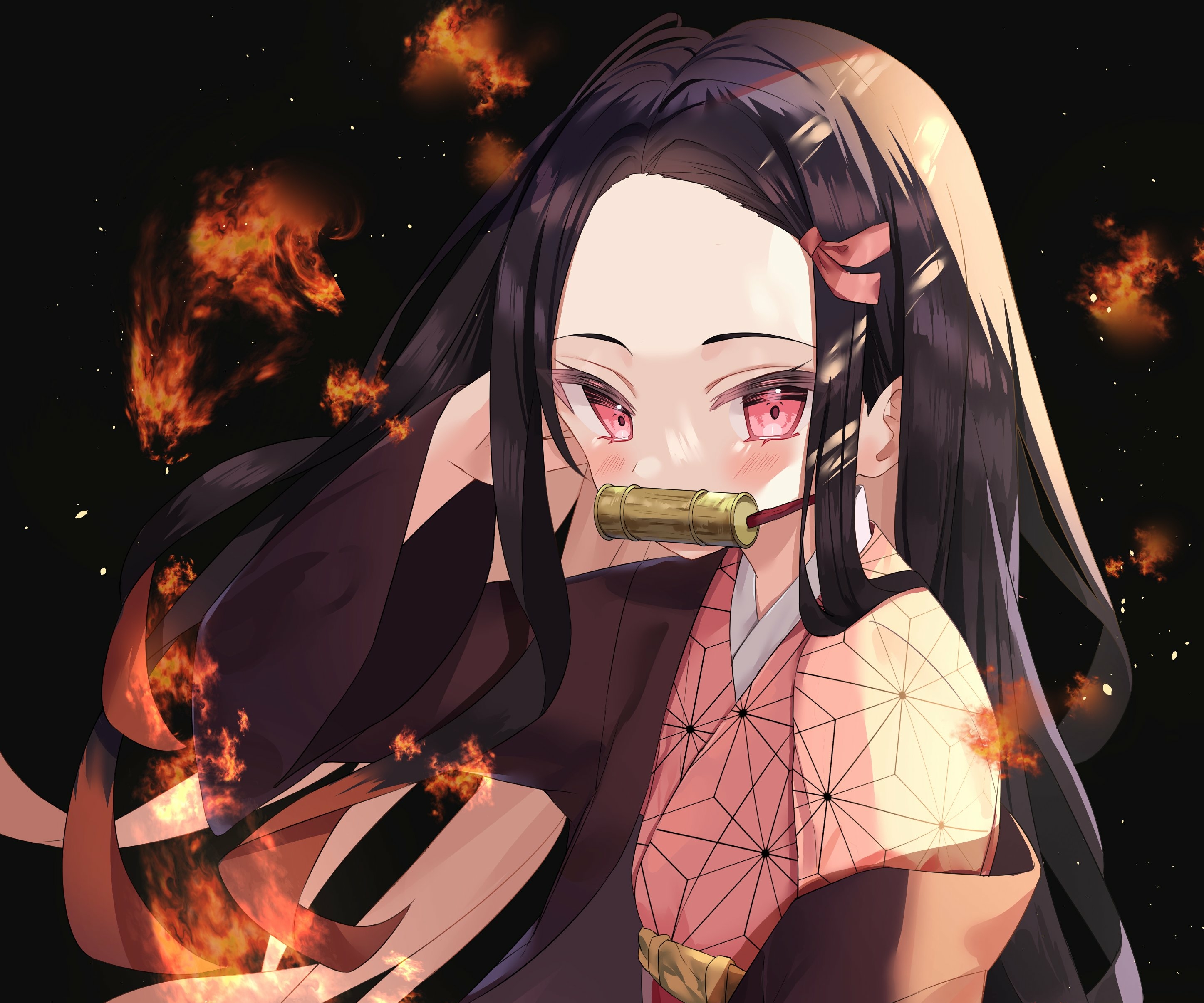 Demon Slayer Someone Holding Nezuko Kamado Hand With White Background And  Colorful Flowers HD Anime Wallpapers  HD Wallpapers  ID 40091
