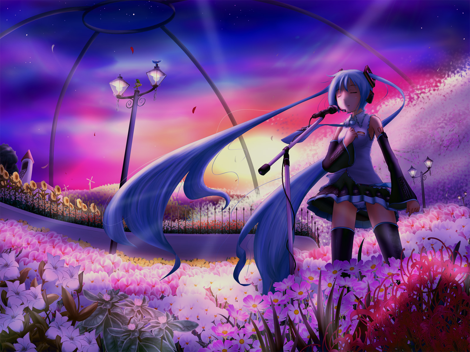 Download Flower Hatsune Miku Anime Vocaloid Wallpaper