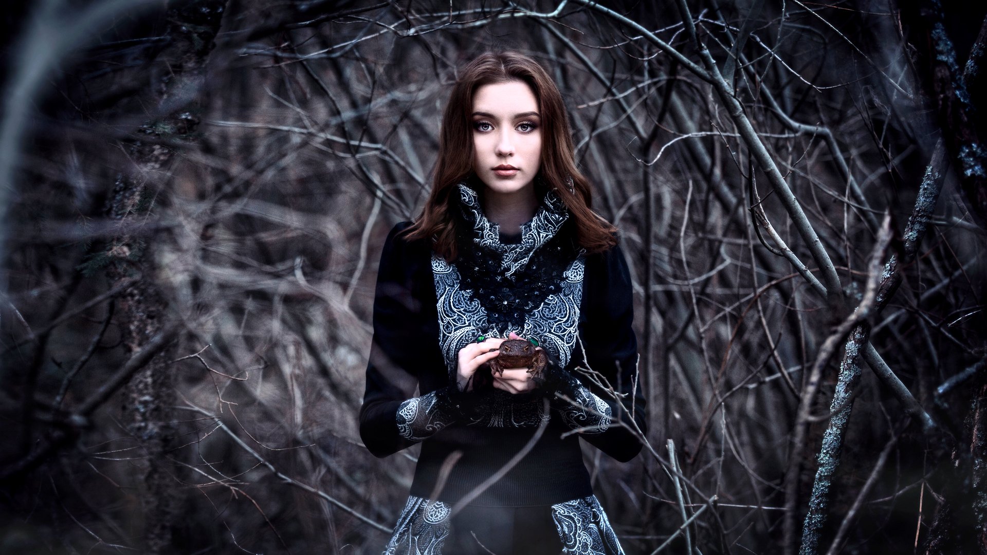 Download Toad Brunette Portrait Woman Model HD Wallpaper by Фотов Ренат