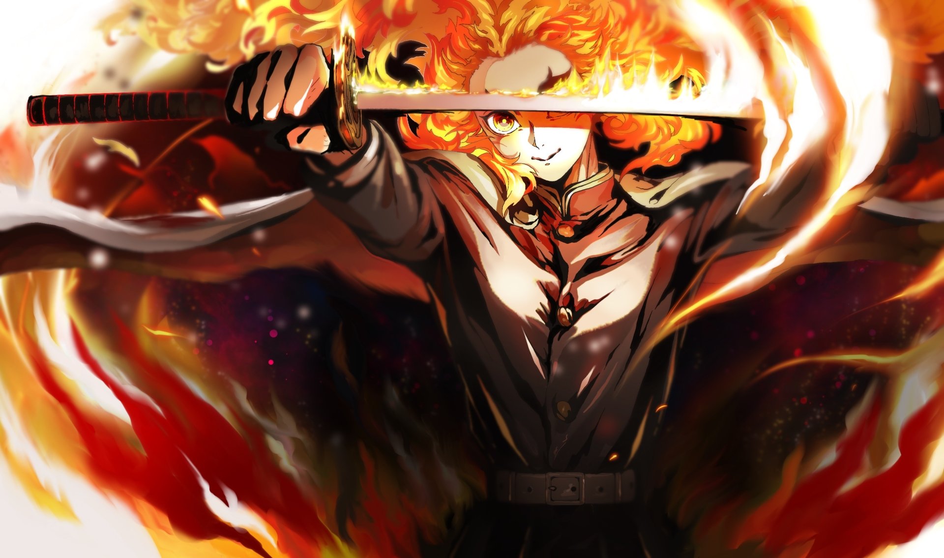 Download Kyojuro Rengoku Anime Demon Slayer: Kimetsu No Yaiba HD Wallpaper by kibi