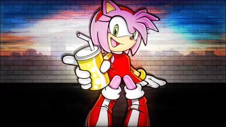  Amy Rose with the lemonade by Light-Rock by Light-Rock