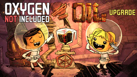 Oxygen Not Included game HD wallpaper featuring character dupe animations and Oil Upgrade graphics