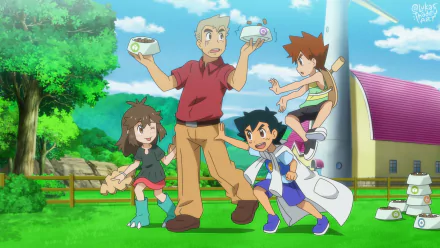 Gary Oak (Pokémon) Professor Oak (Pokémon) Ash Ketchum Anime Pokemon HD Desktop Wallpaper | Background Image
