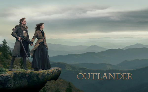 Jamie Fraser Sam Heughan Claire Fraser Caitriona Balfe TV Show Outlander HD Desktop Wallpaper | Background Image