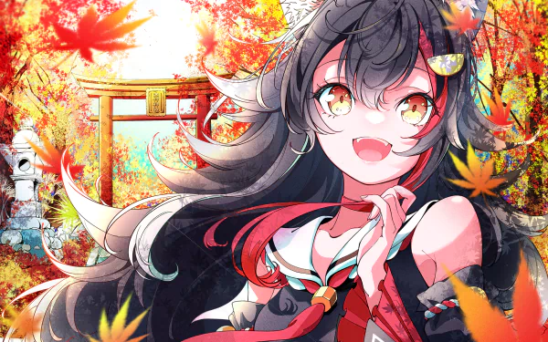hololive Ookami Mio Anime Virtual Youtuber HD Desktop Wallpaper | Background Image