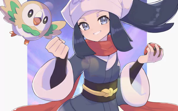 Akari (Pokémon) Rowlet (Pokémon) video game Pokémon Legends: Arceus HD Desktop Wallpaper | Background Image