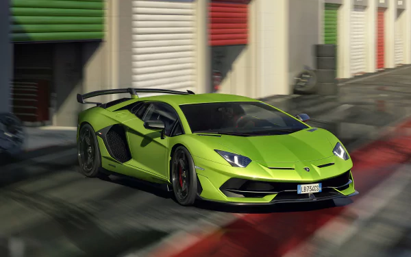 green car supercar vehicle Lamborghini Aventador SVJ HD Desktop Wallpaper | Background Image