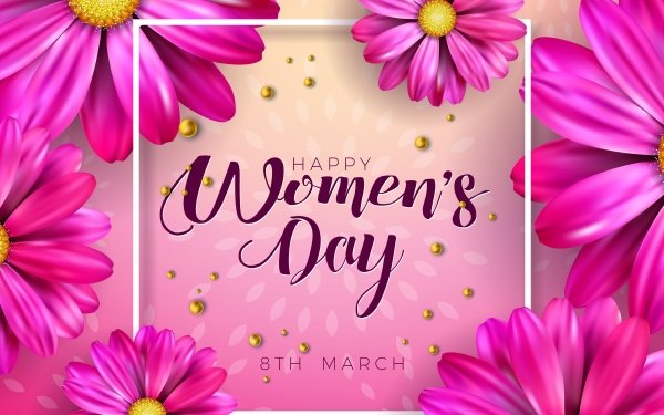 Holiday Women's Day Happy Women's Day Pink Flower HD Wallpaper | Background Image