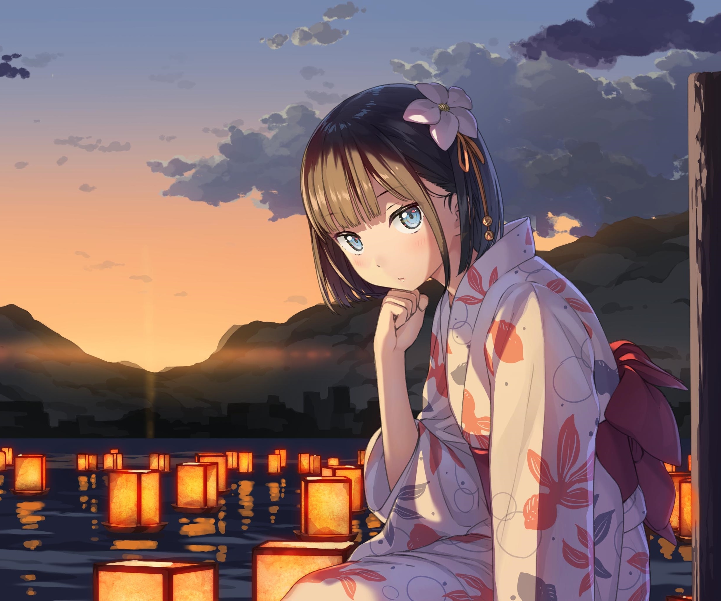 Download Kimono Anime Girl Anime Girl HD Wallpaper