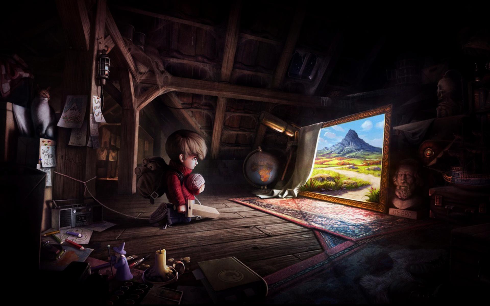 A whimsical child brings a touch of magic to a fantastical world.