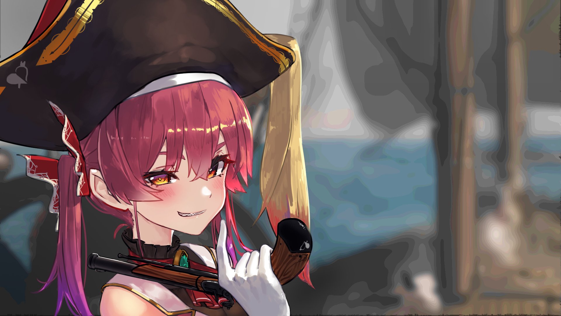 Download Hololive Houshou Marine Anime Virtual Youtuber HD Wallpaper