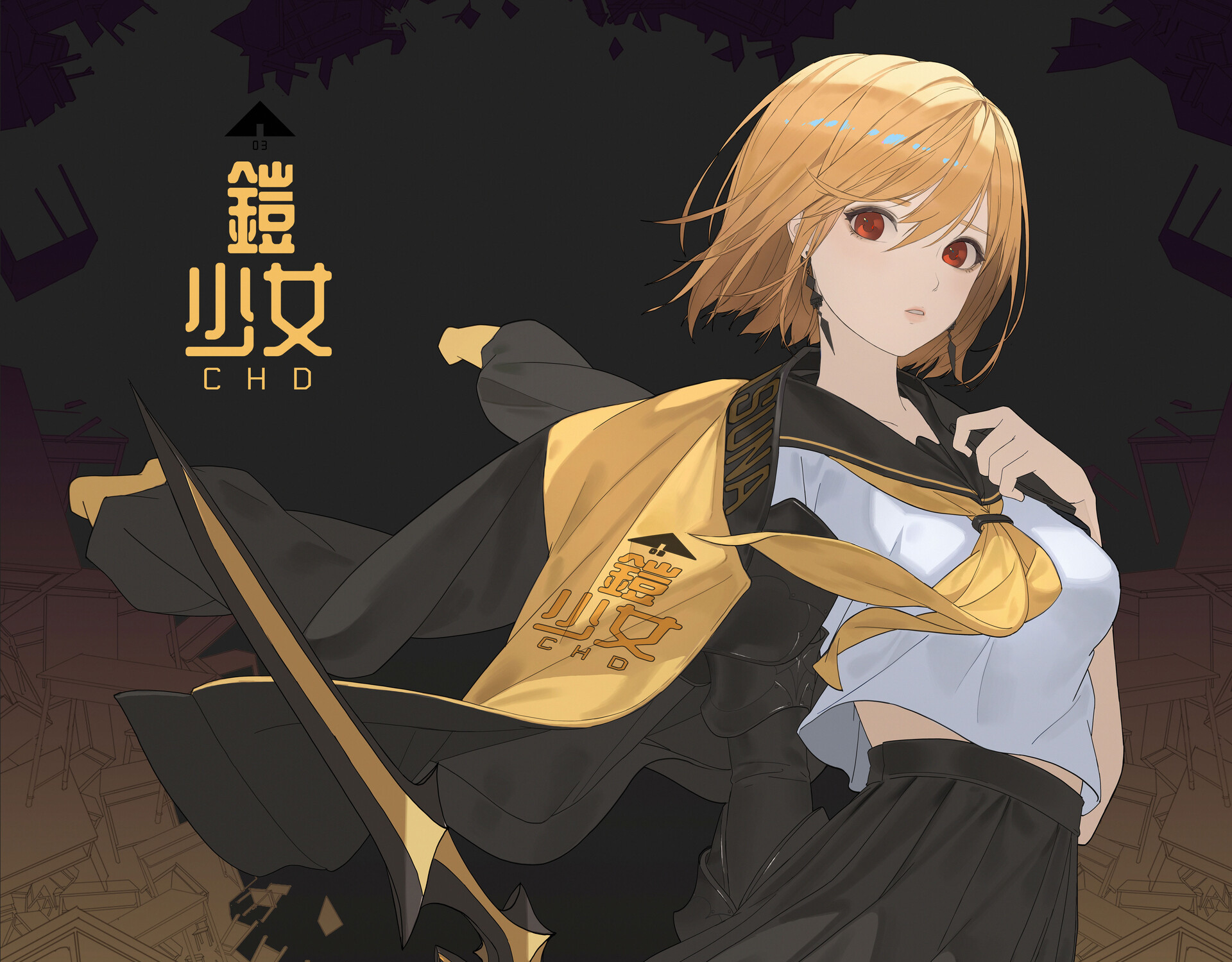 Download School Uniform Fantasy Woman Warrior HD Wallpaper by Daeho Cha