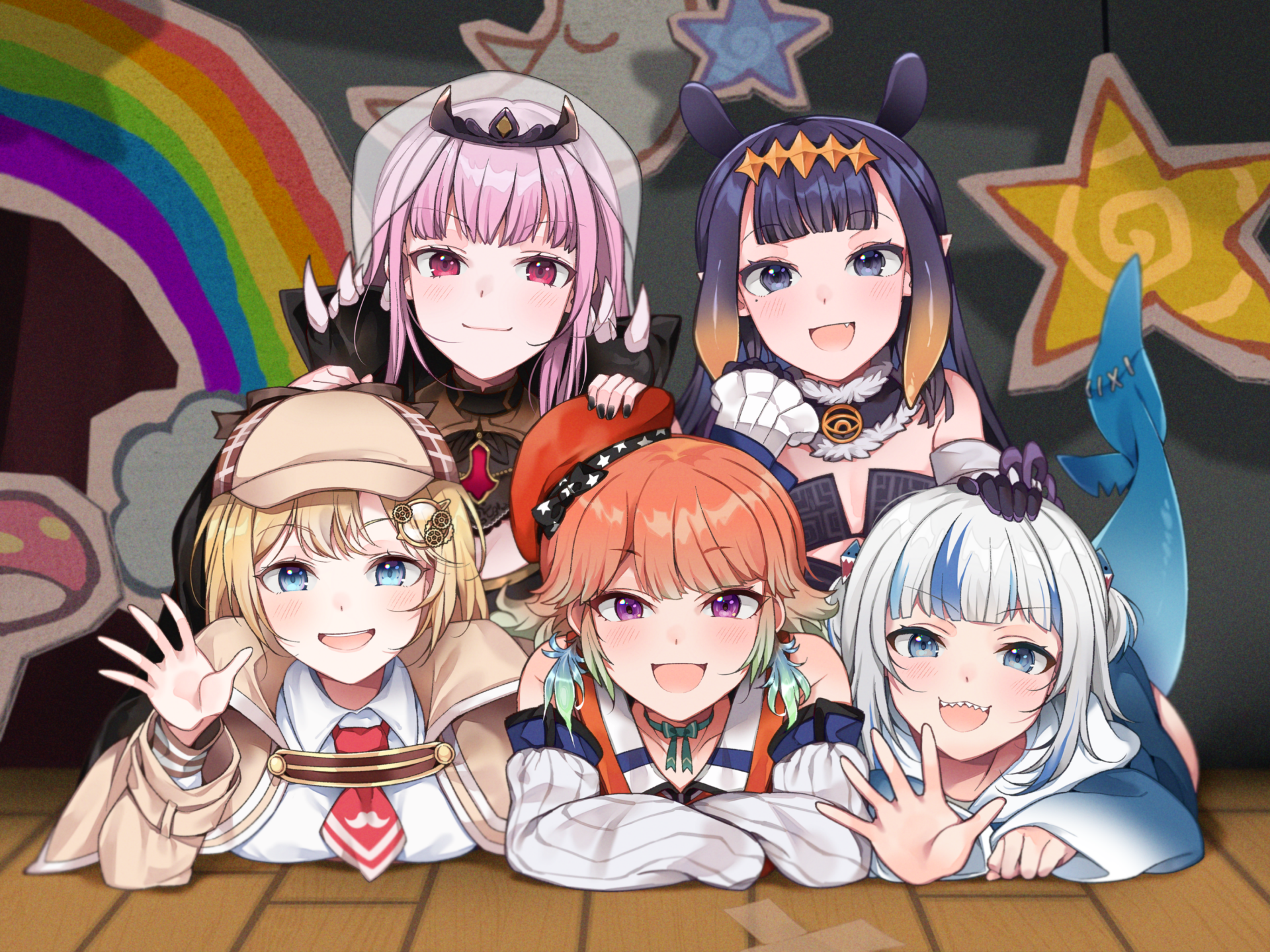 Download Hololive Watson Amelia Takanashi Kiara Ninomae Ina'nis Mori Calliope Gawr Gura Anime Virtual Youtuber HD Wallpaper