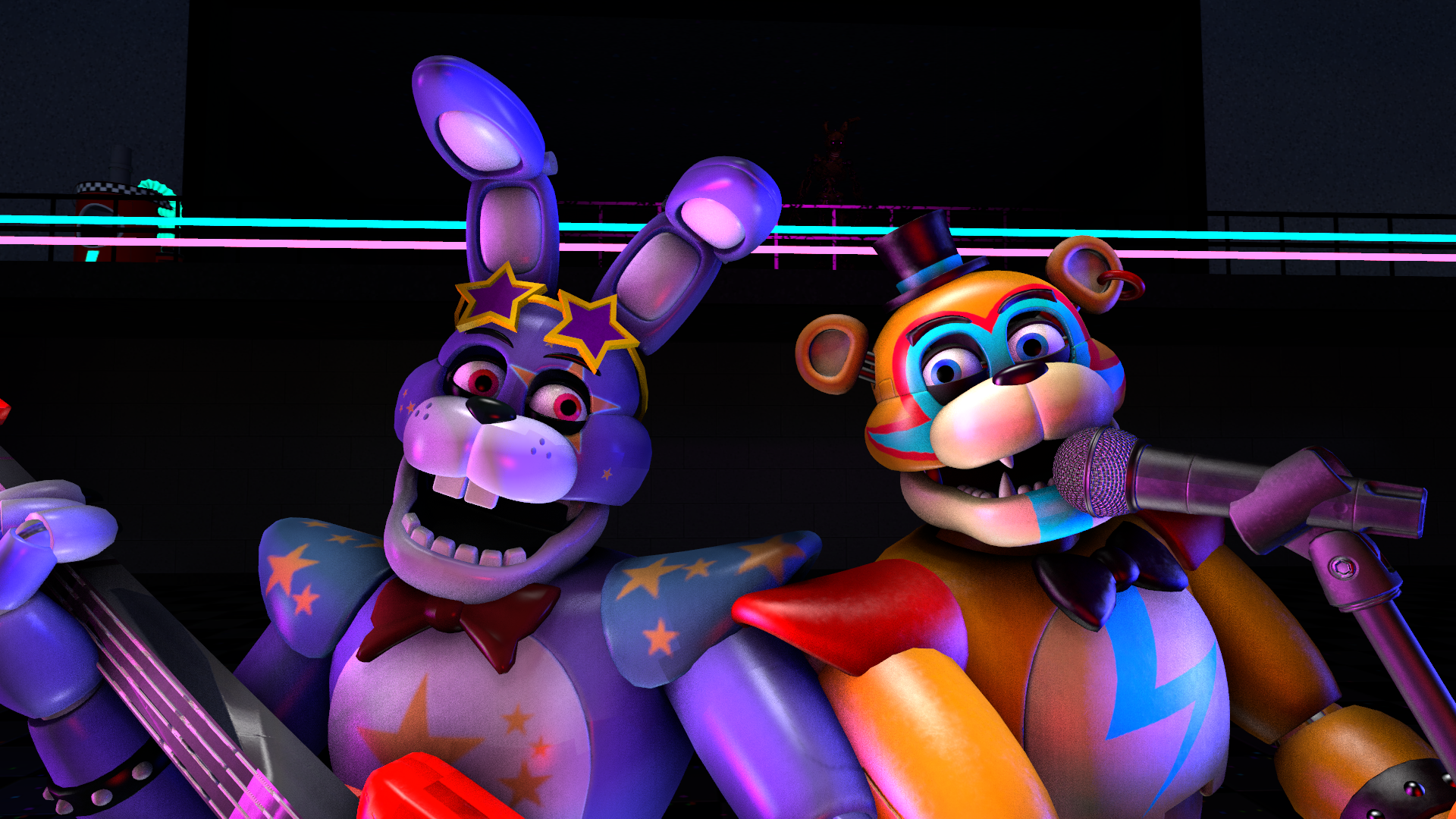 O GLAMROCK BONNIE no Five Nights at Freddy's Security Breach. 