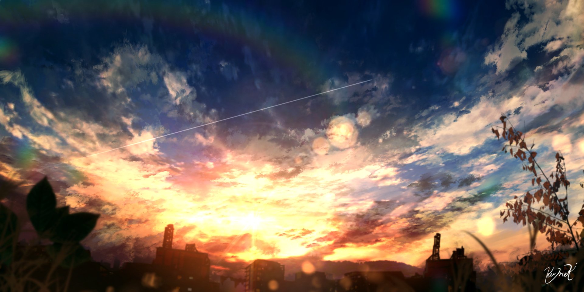 Download Cloud Sunrise Anime Sky HD Wallpaper