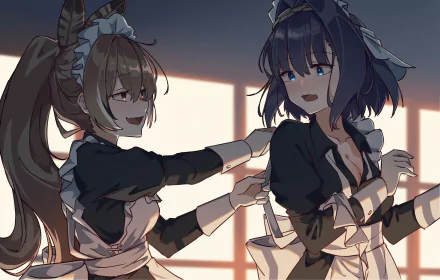 maid Ouro Kronii Nanashi Mumei hololive Anime Virtual Youtuber HD Desktop Wallpaper | Background Image