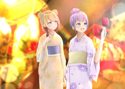 kimono Nun Bora VSPO! Kurumi Noah Iris Black Games Anime Virtual Youtuber HD Desktop Wallpaper | Background Image