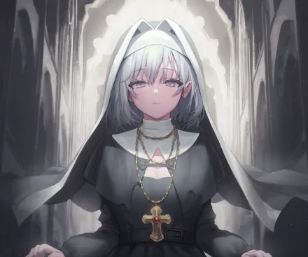 nun Anime girl anime girl HD Desktop Wallpaper | Background Image