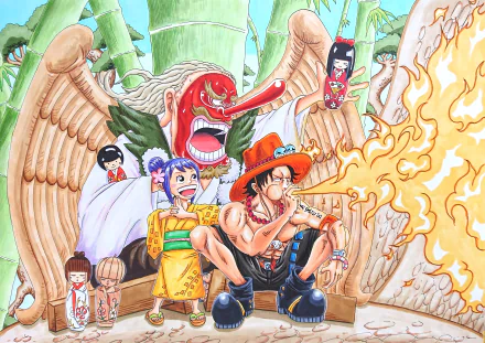 Tenguyama Hitetsu Portgas D. Ace O-Tama (One Piece) Anime One Piece HD Desktop Wallpaper | Background Image