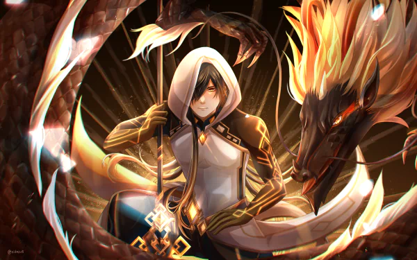 Zhongli (Genshin Impact) Rex Lapis video game Genshin Impact HD Desktop Wallpaper | Background Image