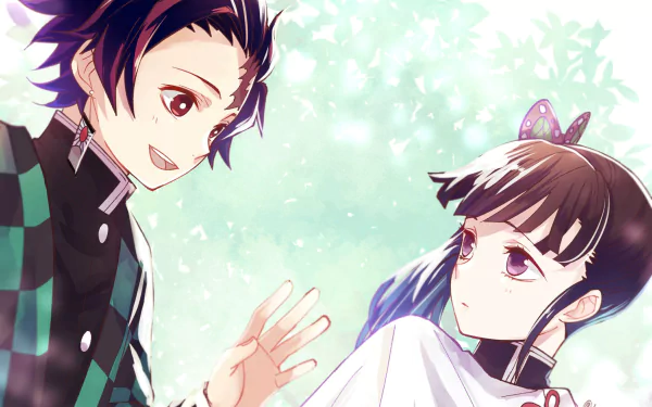 Twitter Kanao Tsuyuri Tanjiro Kamado Anime Demon Slayer: Kimetsu no Yaiba HD Desktop Wallpaper | Background Image