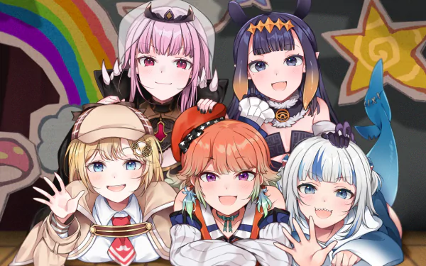 hololive Watson Amelia Takanashi Kiara Ninomae Ina'nis Mori Calliope Gawr Gura Anime Virtual Youtuber HD Desktop Wallpaper | Background Image