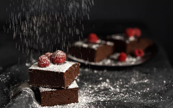 still life food brownie HD Desktop Wallpaper | Background Image