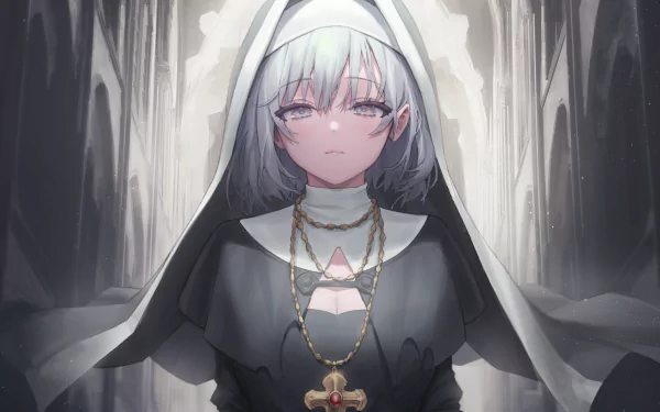 nun Anime girl anime girl HD Desktop Wallpaper | Background Image