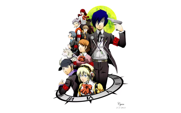 Kitaro (Persona) Fuuka Yamagishi Akihiko Sanada Mitsuru Kirijo Junpei Iori Yukari Takeba video game Persona 3 HD Desktop Wallpaper | Background Image