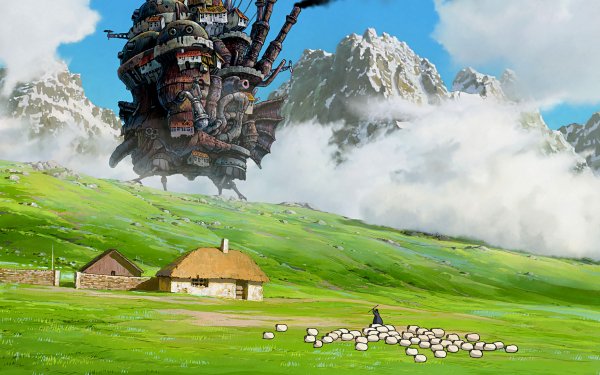 Anime Howl's Moving Castle Sheep Mountain HD Wallpaper | Background Image