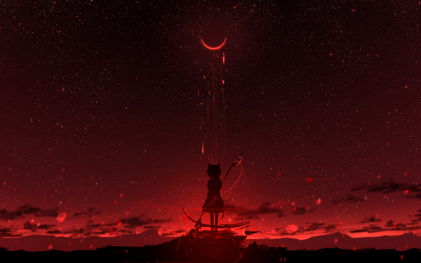 Anime Girl Night Sky HD Wallpaper | Background Image