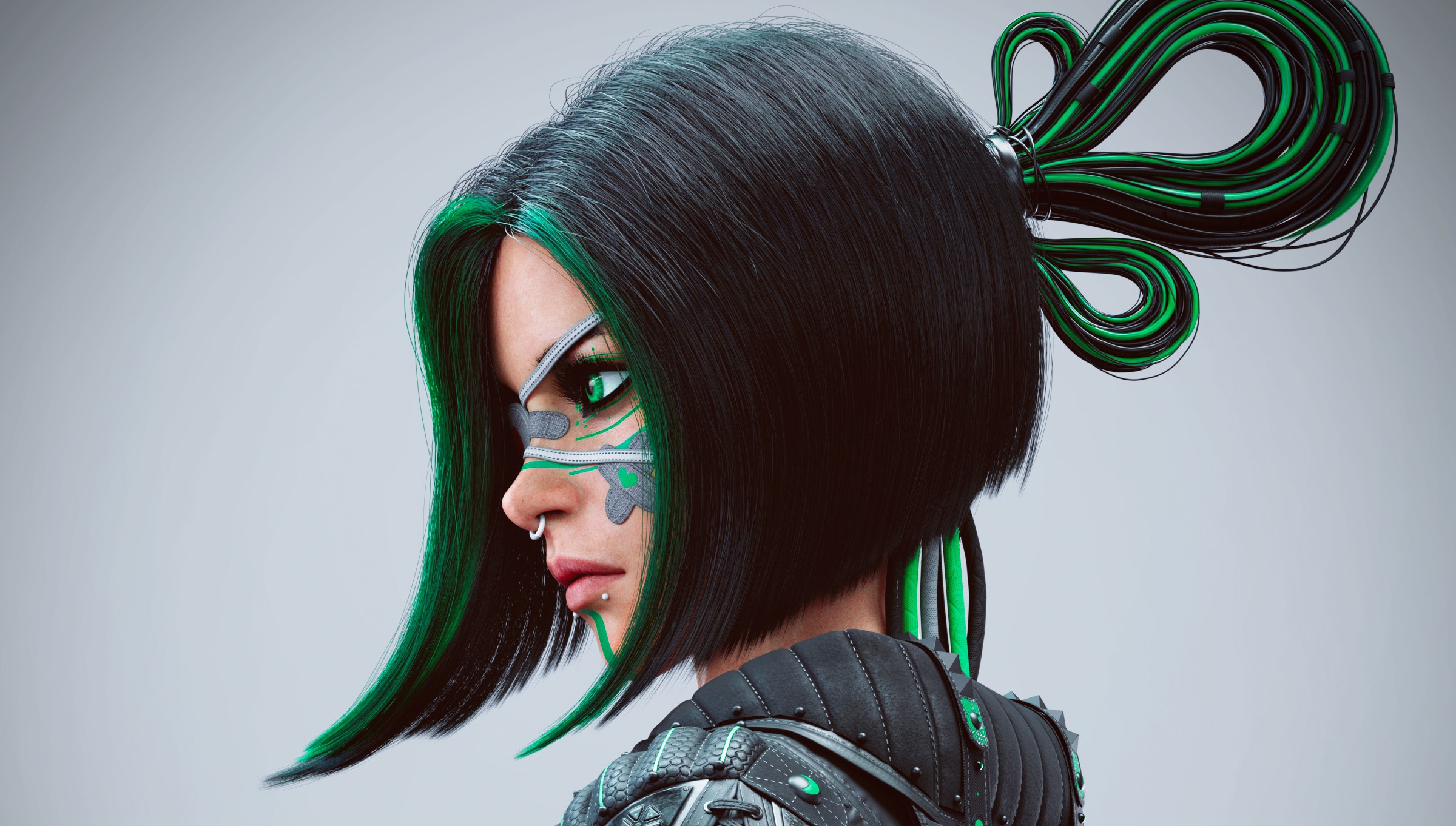 Download Short Hair Sci Fi Woman HD Wallpaper