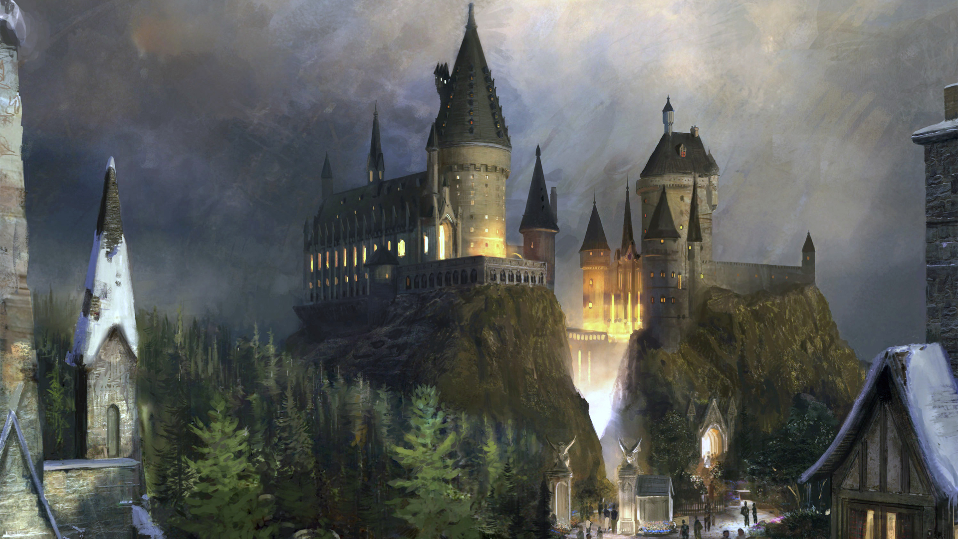 Fantasy Hogwarts Castle seen at Islands Of Adventure, a captivating desktop wallpaper.