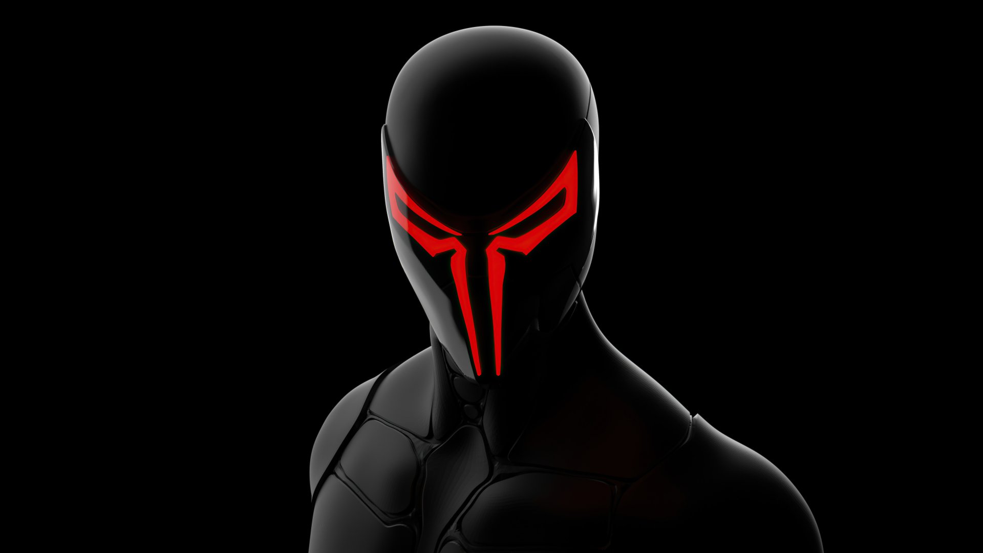 Venom in a sleek black suit with red glowing eyes and markings, styled for Spider-Man 2099, showcased in an 8K Ultra HD comic-themed PC desktop wallpaper.