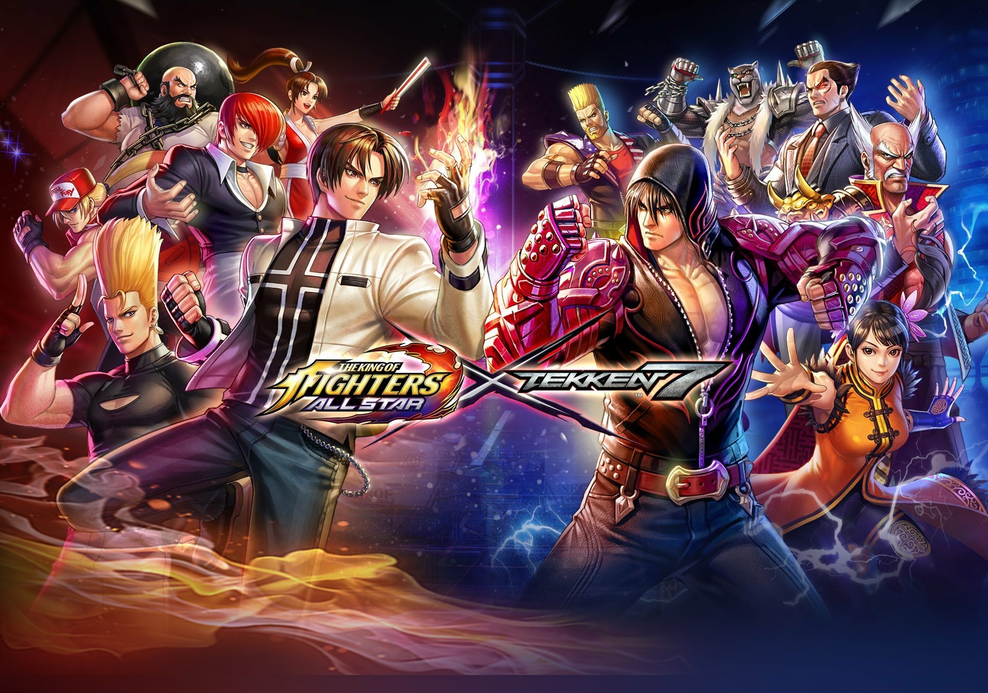 Семь героев. The King of Fighters all Star x Tekken 7. The King of Fighters Allstar персонажи. The King of Fighters XV персонажи. KOF Allstars персонажи коллаборации.