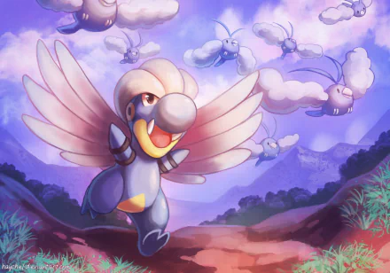 Swablu (Pokémon) Bagon (Pokémon) Anime Pokemon HD Desktop Wallpaper | Background Image