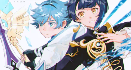 Xingqiu (Genshin Impact) Chongyun (Genshin Impact) video game Genshin Impact HD Desktop Wallpaper | Background Image