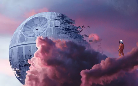 Death Star Sci Fi astronaut HD Desktop Wallpaper | Background Image