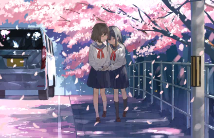 school uniform Anime friends HD Desktop Wallpaper | Background Image