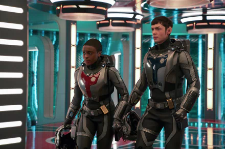 Spock Ethan Peck Nyota Uhura Celia Rose Gooding TV Show Star Trek: Strange New Worlds HD Desktop Wallpaper | Background Image