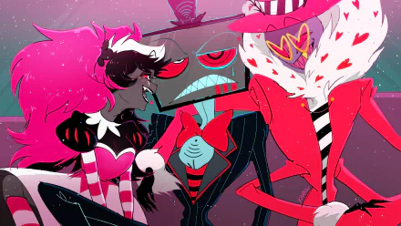 Vox (Hazbin Hotel) Velvet (Hazbin Hotel) Valentino (Hazbin Hotel) TV Show Hazbin Hotel HD Desktop Wallpaper | Background Image