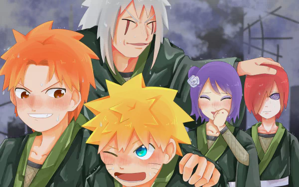 Yahiko (Naruto) Nagato (Naruto) Jiraiya (Naruto) Konan (Naruto) Naruto Uzumaki Anime Naruto HD Desktop Wallpaper | Background Image