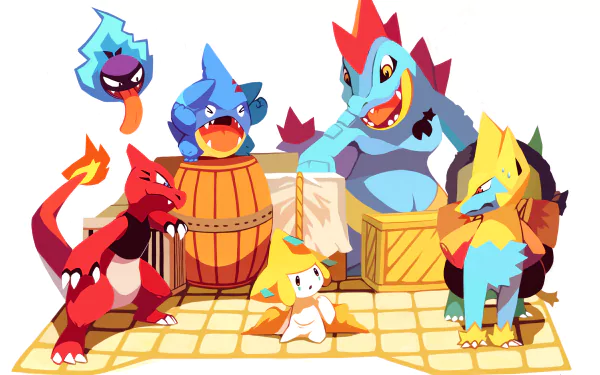 Manectric (Pokémon) Jirachi (Pokémon) Gible (Pokémon) Gastly (Pokémon) Croconaw (Pokemon) Charmeleon (Pokémon) Anime Pokemon HD Desktop Wallpaper | Background Image