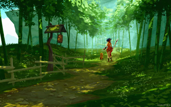 Guoba (Genshin Impact) Xiangling (Genshin Impact) video game Genshin Impact HD Desktop Wallpaper | Background Image