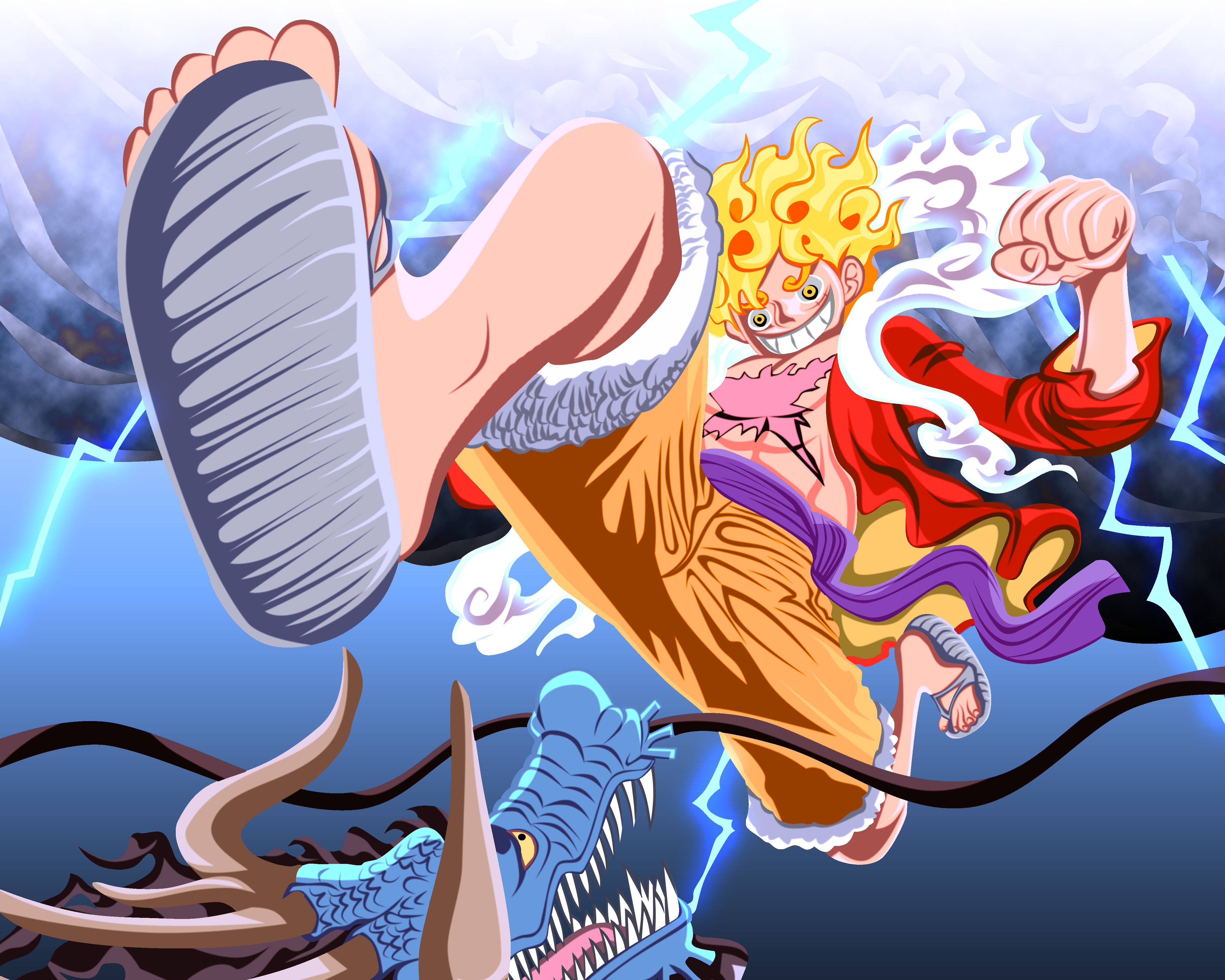 Cuộc chiến giữa Luffy và Kaido là một trong những cảnh quay đáng xem nhất trong One Piece. Sự hào hùng, thông minh và sức mạnh của Luffy đã tạo ra một trận chiến đầy kịch tính trên đảo Wano. Hãy cùng chiêm ngưỡng bức ảnh Luffy vs Kaido để trộn lẫn vào cuộc chiến đầy kinh ngạc này.