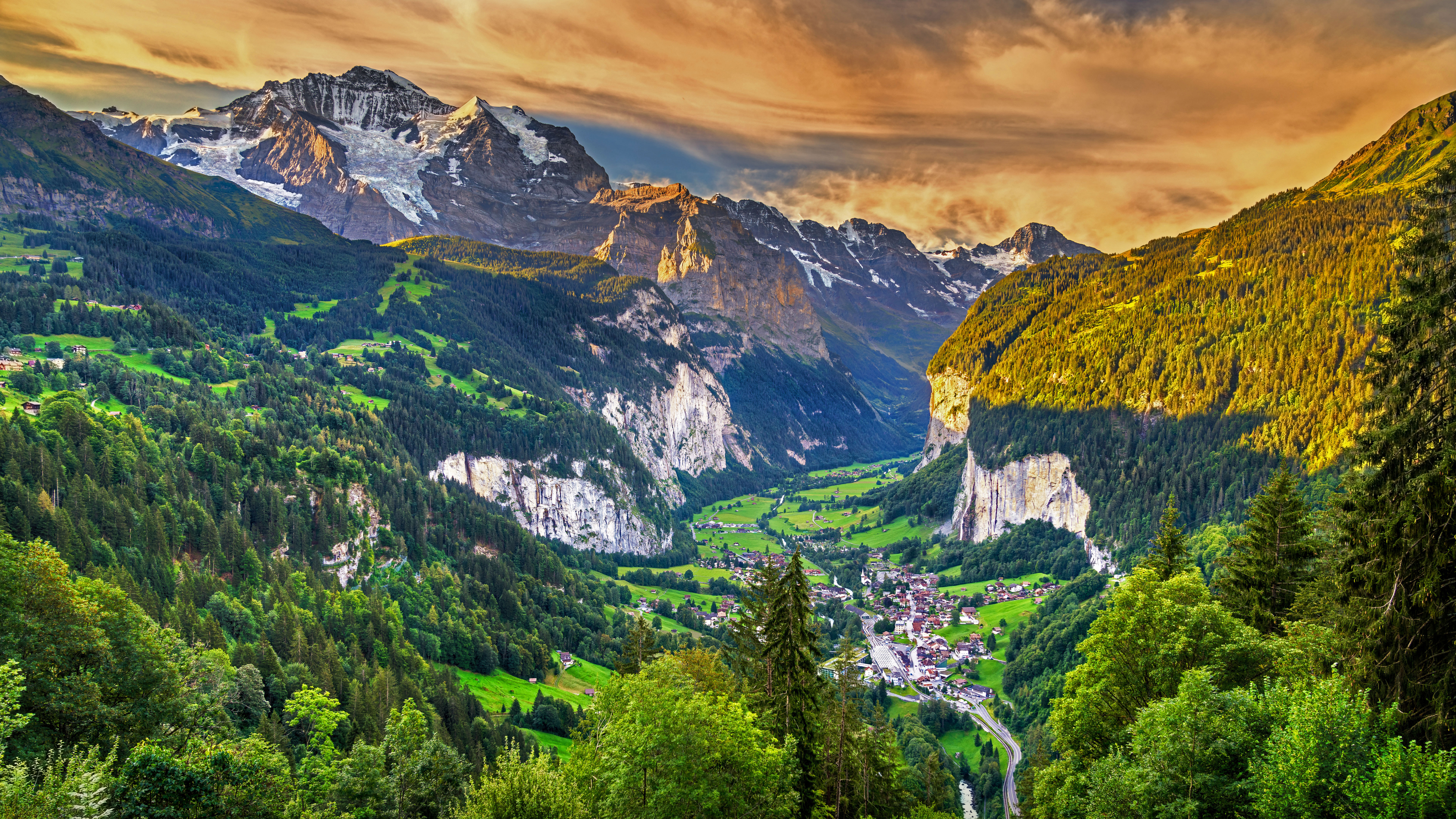 Lauterbrunnen Valley in the Swiss Alps by Leonid Andronov